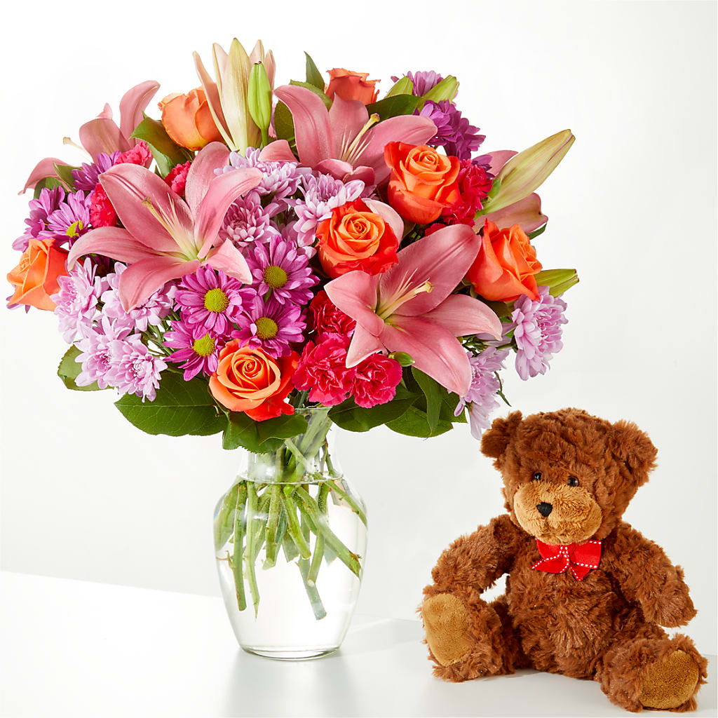 One and Only Bouquet and Bear Bundle – Oliver Flower Shop Inc, Pittsburgh PA