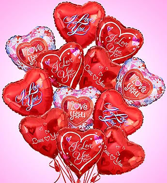 One Dozen I love you mylar – Oliver Flower Shop Inc, Pittsburgh PA