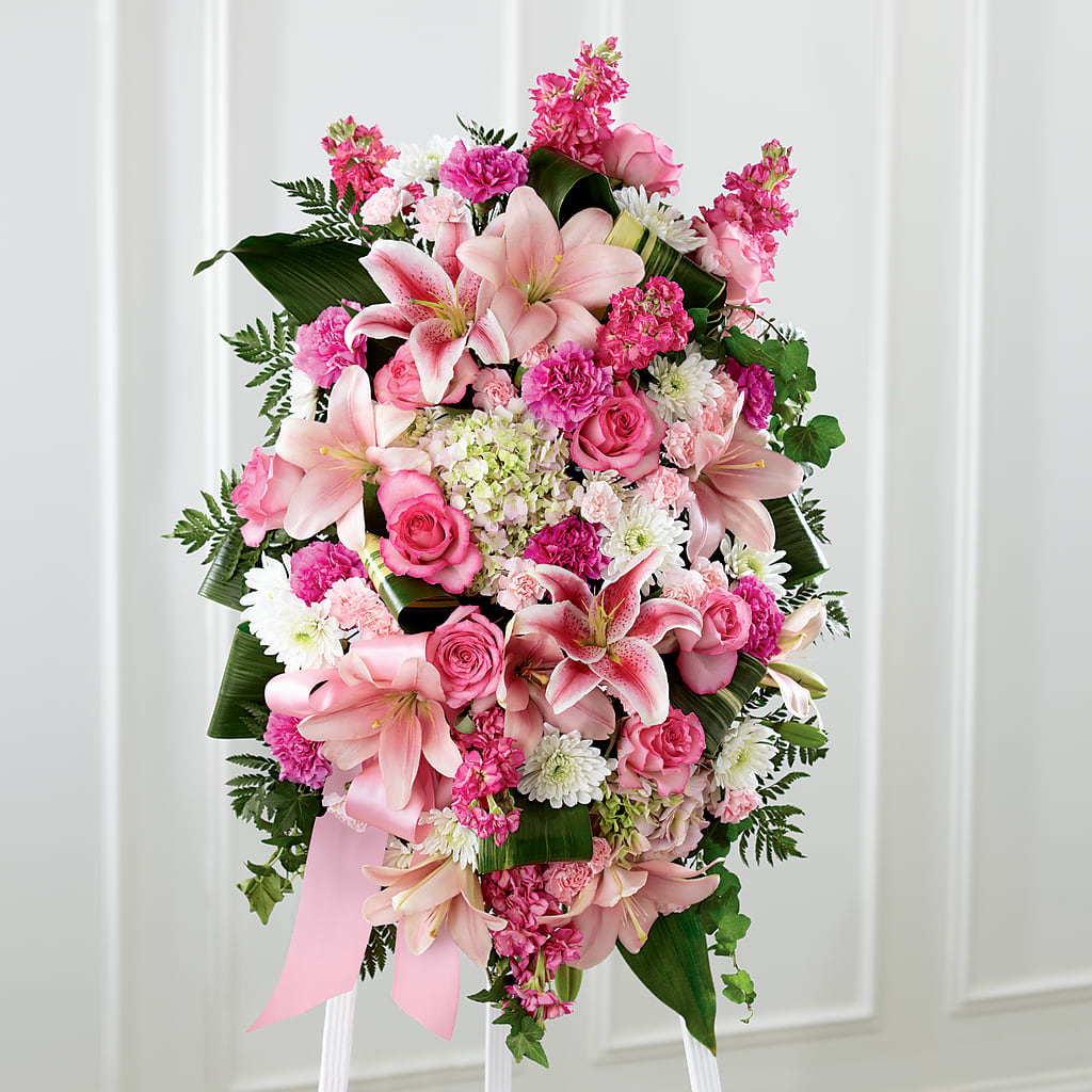 Comforting Standing Spray – Oliver Flower Shop Inc, Pittsburgh PA