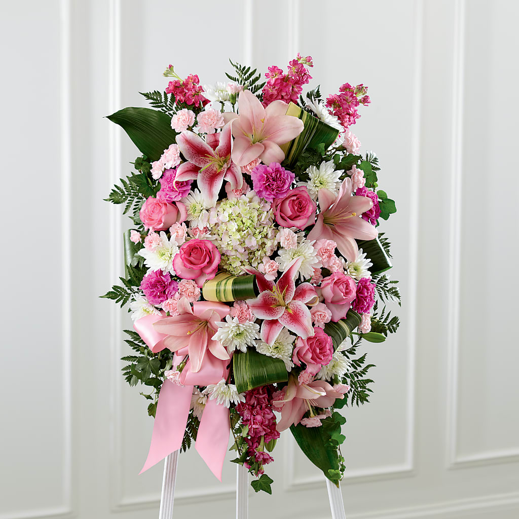 Comforting Standing Spray – Oliver Flower Shop Inc, Pittsburgh PA