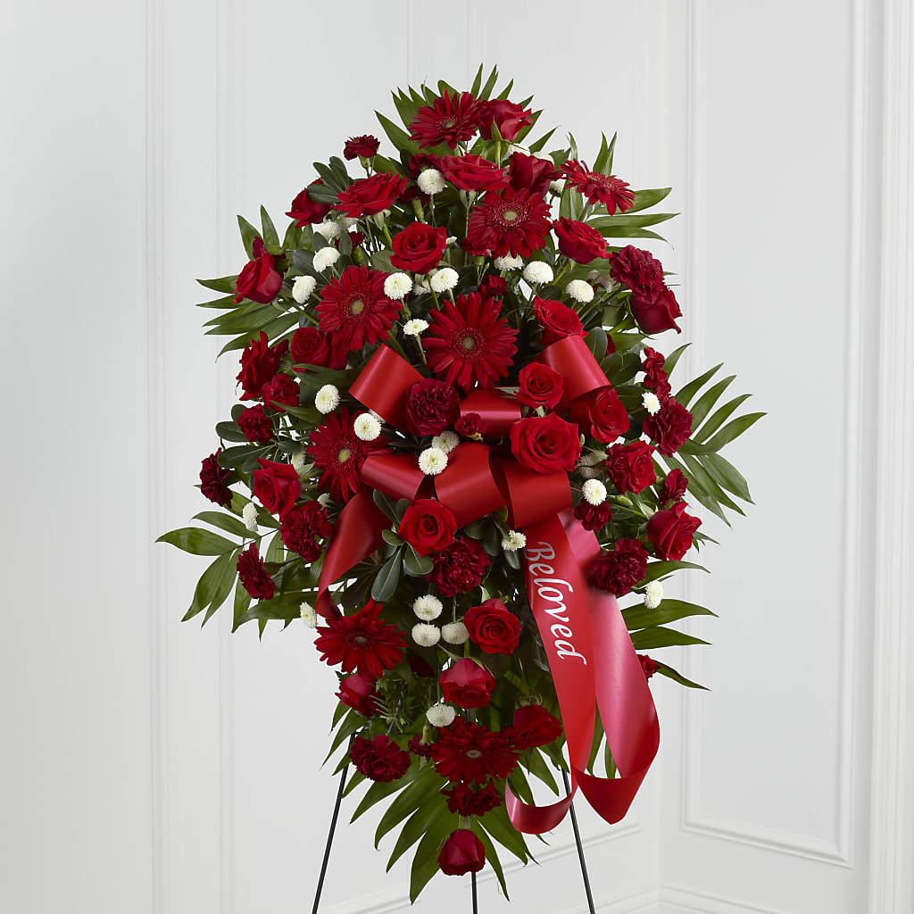 Treasured Memories Standing Spray – Oliver Flower Shop Inc, Pittsburgh PA