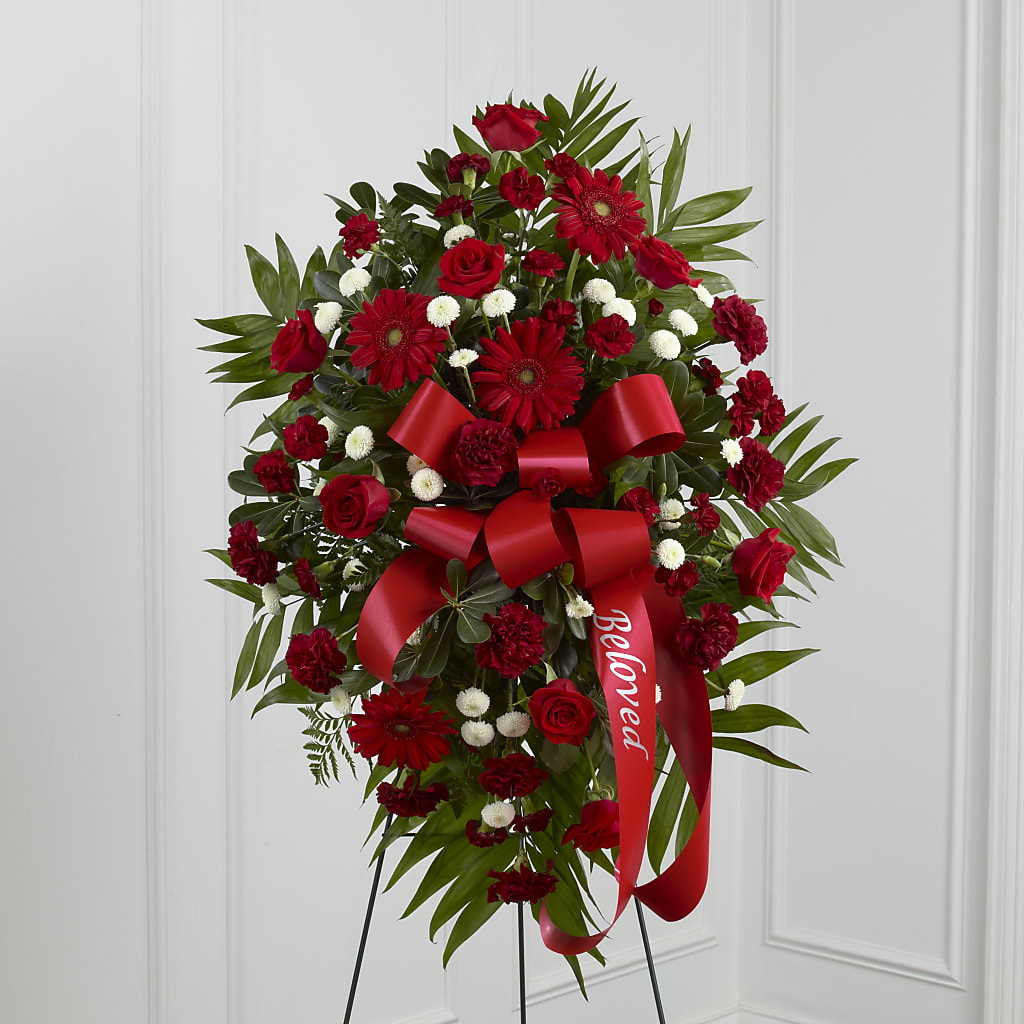 Treasured Memories Standing Spray – Oliver Flower Shop Inc, Pittsburgh PA