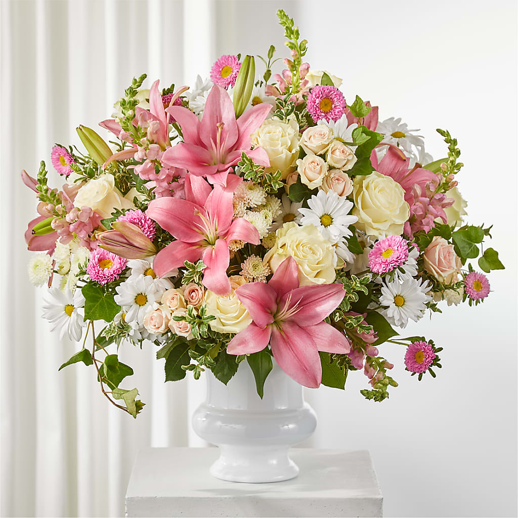 Empathetic Blooms Urn Arrangement – Oliver Flower Shop Inc, Pittsburgh PA