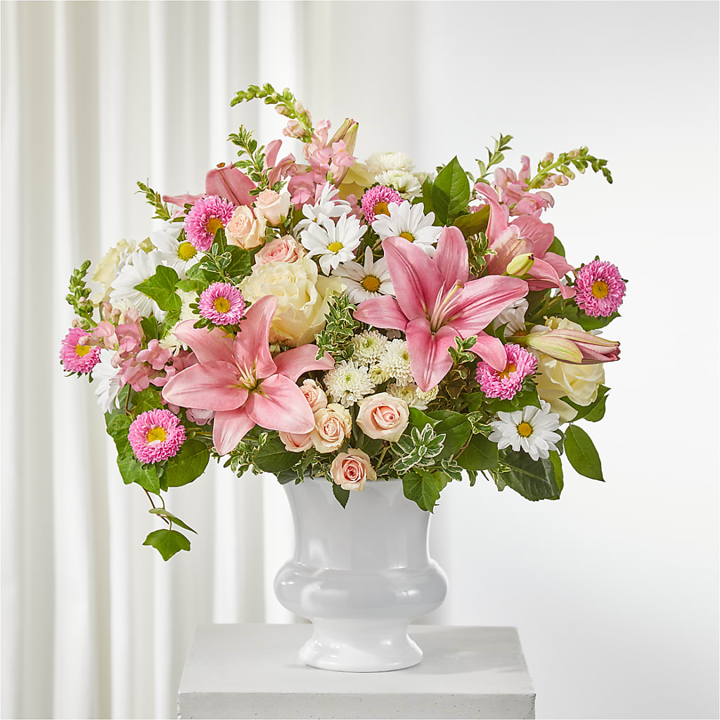 Empathetic Blooms Urn Arrangement – Oliver Flower Shop Inc, Pittsburgh PA