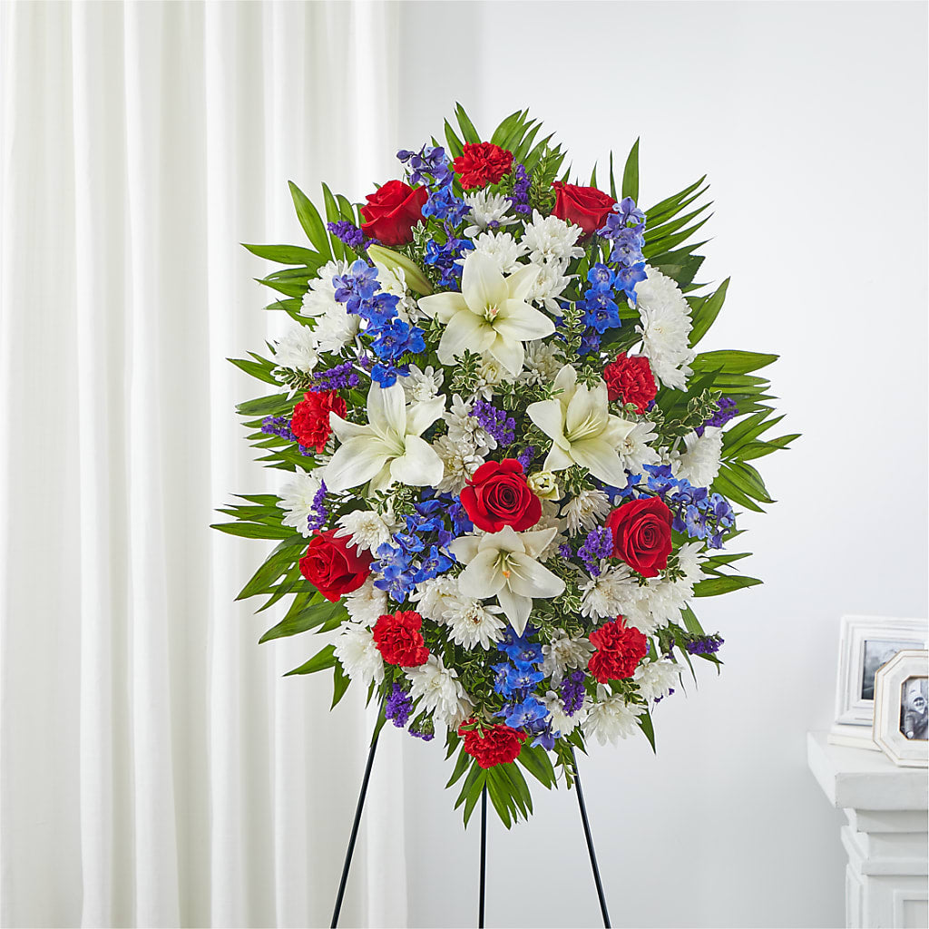 Cherished Service Standing Spray – Oliver Flower Shop Inc, Pittsburgh PA