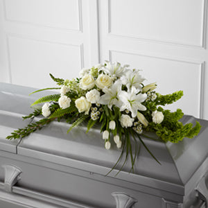 Elegant White Casket Spray – Oliver Flower Shop Inc, Pittsburgh PA