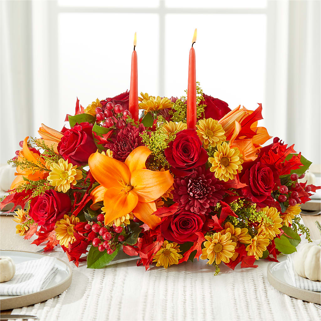 Autumn's Embrace Centerpiece – Oliver Flower Shop Inc, Pittsburgh PA
