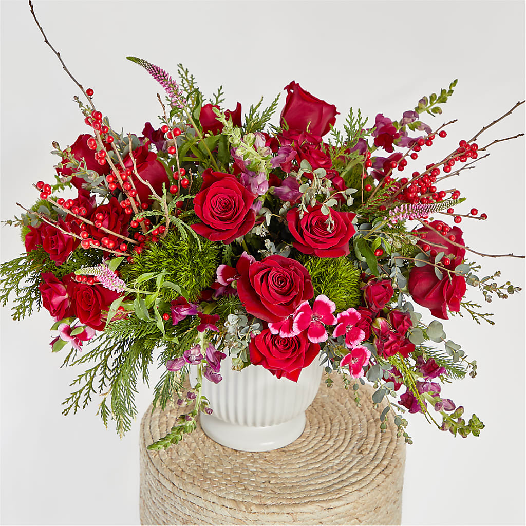 Big Red Bow Bouquet –  Oliver Flower Shop Inc, Pittsburgh PA