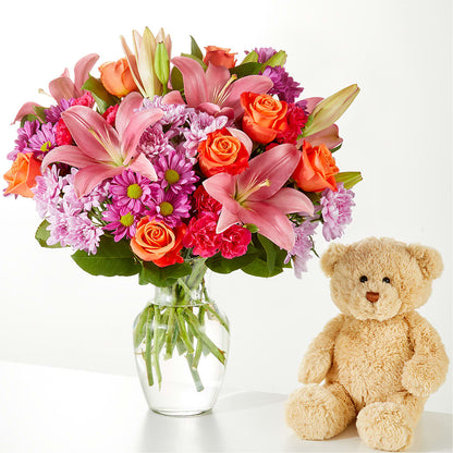 One and Only Bouquet and Bear Bundle –  Oliver Flower Shop Inc, Pittsburgh PA