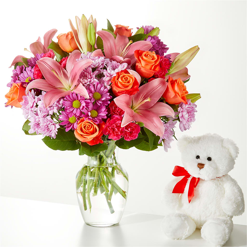 One and Only Bouquet and Bear Bundle –  Oliver Flower Shop Inc, Pittsburgh PA