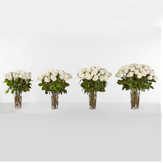 Long Stem White Rose Bouquet –  Oliver Flower Shop Inc, Pittsburgh PA
