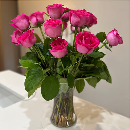 Long Stem Pink Rose Bouquet –  Oliver Flower Shop Inc, Pittsburgh PA