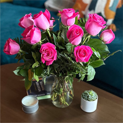 Long Stem Pink Rose Bouquet –  Oliver Flower Shop Inc, Pittsburgh PA