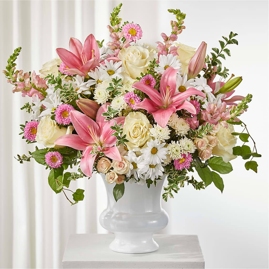 Empathetic Blooms Urn Arrangement –  Oliver Flower Shop Inc, Pittsburgh PA