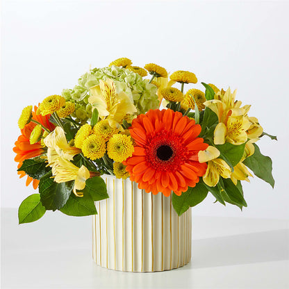 Autumn Sunshine Bouquet with Ivory Vase –  Oliver Flower Shop Inc, Pittsburgh PA