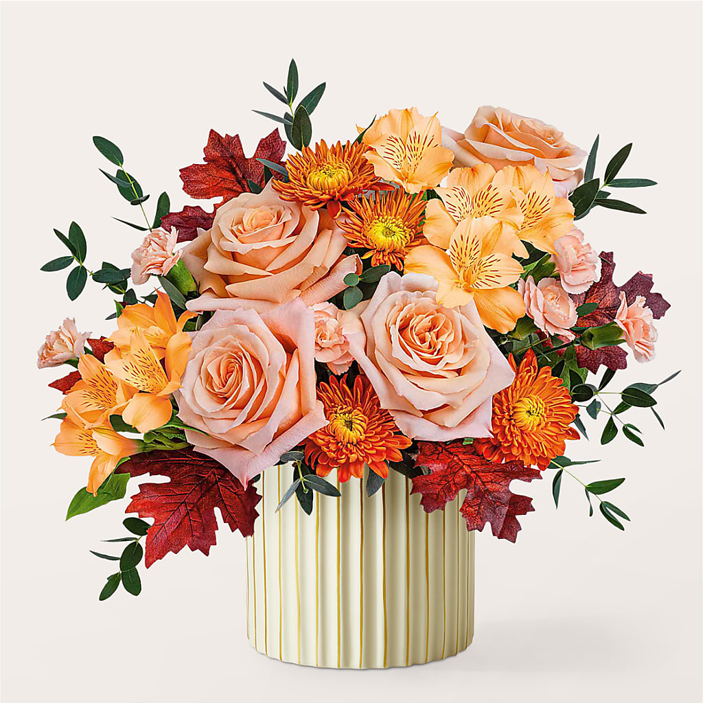Spiced Latte Bouquet with Ivory Vase –  Oliver Flower Shop Inc, Pittsburgh PA