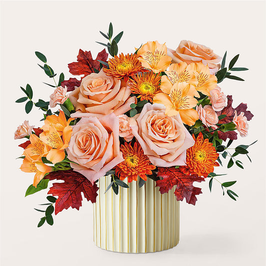 Spiced Latte Bouquet with Ivory Vase –  Oliver Flower Shop Inc, Pittsburgh PA