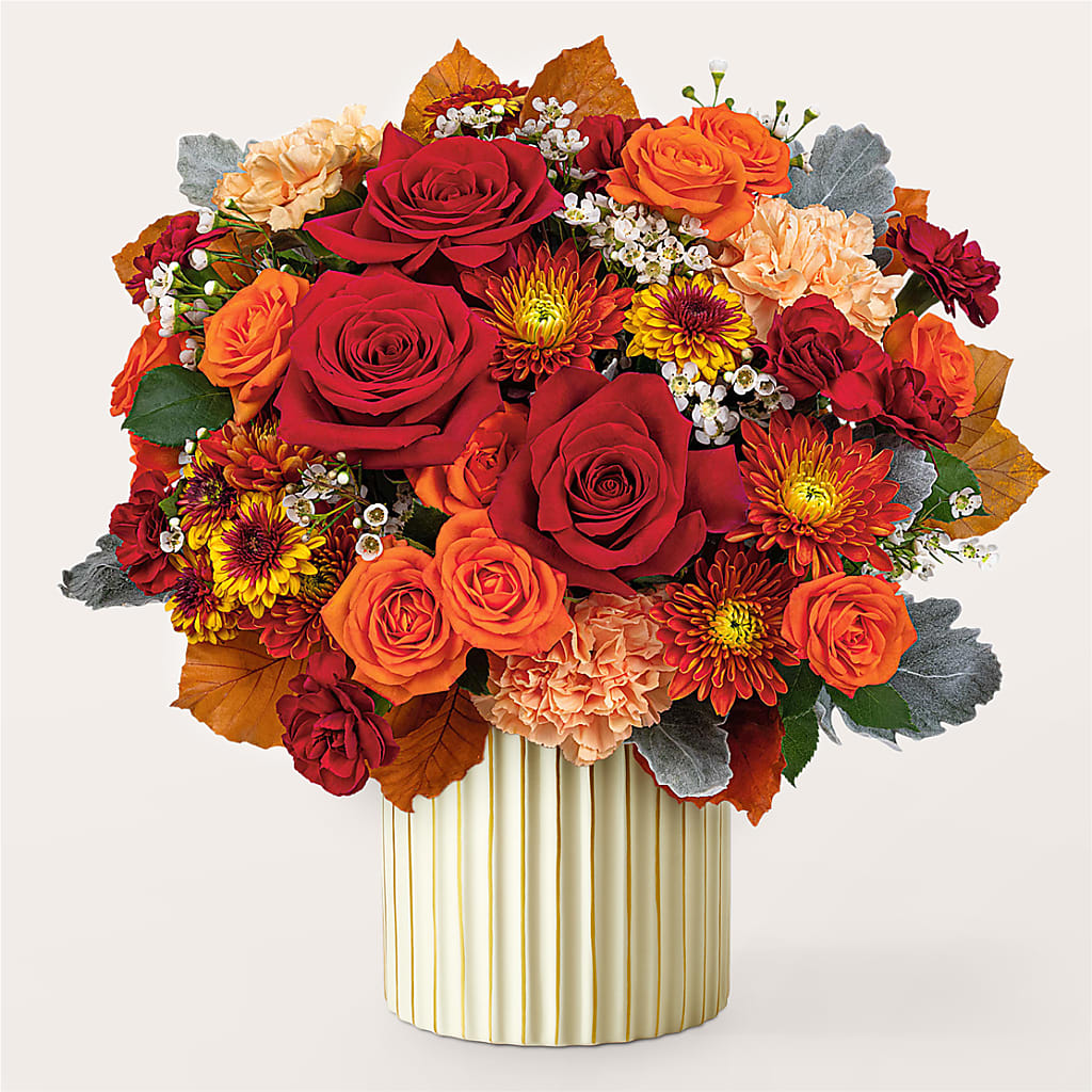 Merlot Bouquet with Ivory Vase –  Oliver Flower Shop Inc, Pittsburgh PA