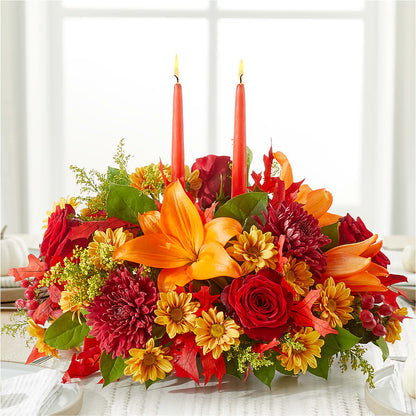 Autumn's Embrace Centerpiece –  Oliver Flower Shop Inc, Pittsburgh PA
