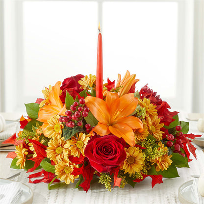 Autumn's Embrace Centerpiece –  Oliver Flower Shop Inc, Pittsburgh PA